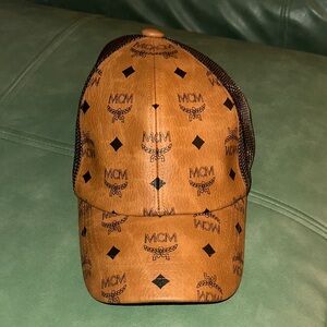 MCM Tan Logo Cap with Black Mesh